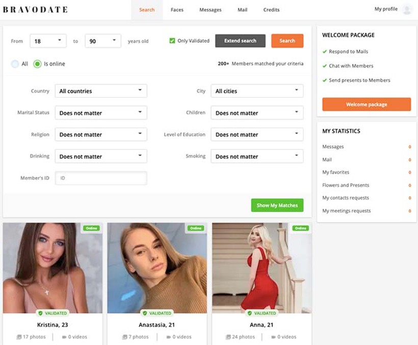 bravodate search