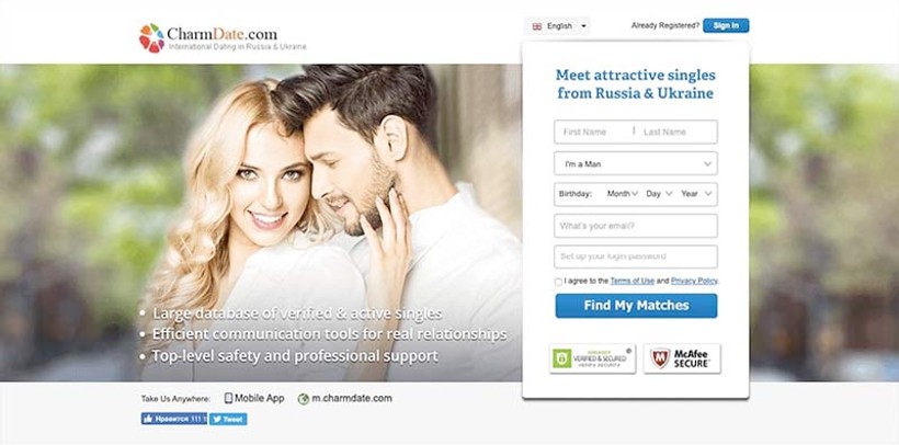 CharmDate registration