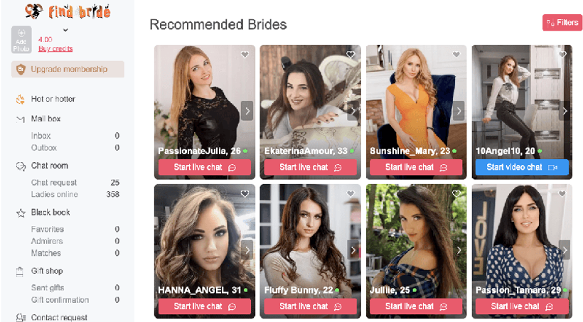 find bride main page