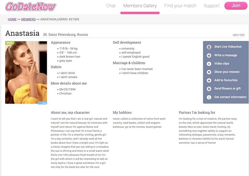 Go Date Now profile